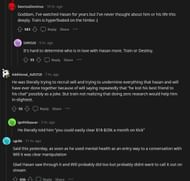Fans react to Tyler's positive words about Hasan. (Image via Reddit)